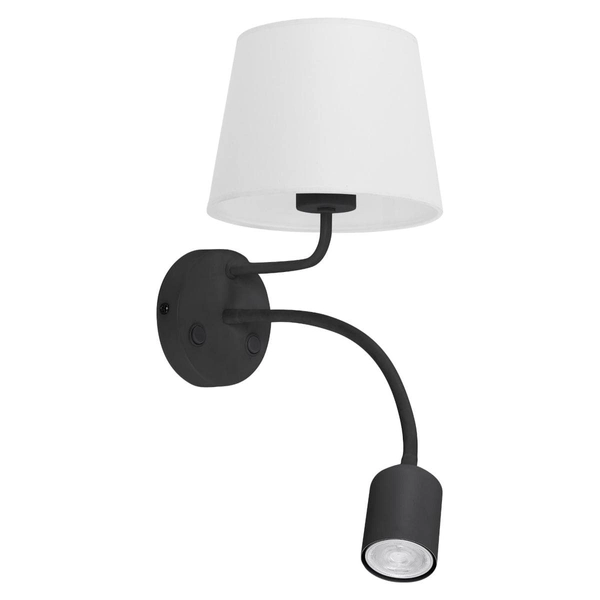 Podwójny kinkiet do czytania tkaninowy Maja 6449 TK Lighting czarny biały