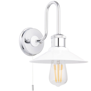 Łazienkowy kinkiet L&-195508 Light& z włącznikiem IP44 biała chrom