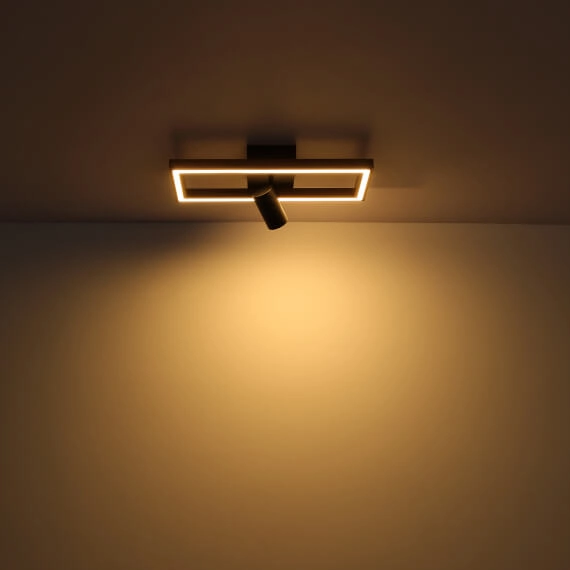 Nowoczesna lampa sufitowa Mandera 67287D1 LED 36W 3000K drewniana czarna