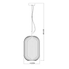 Owalna lampa wisząca Rues PND-64536D-L-BL-OPA Italux czarny biały