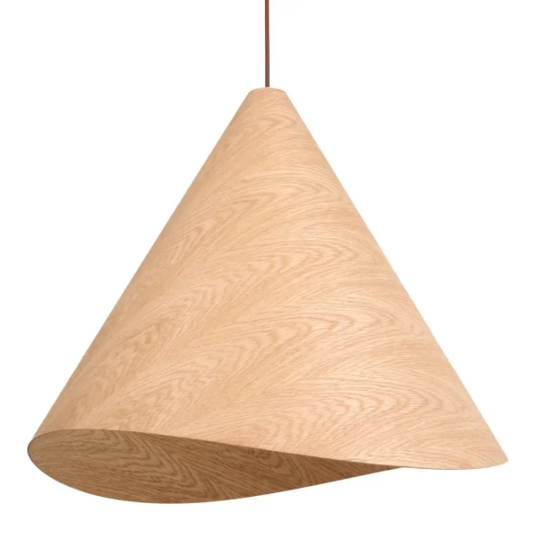 Ekologiczna wisząca lampa Sakura P0609 stożek nad stolik drewniana