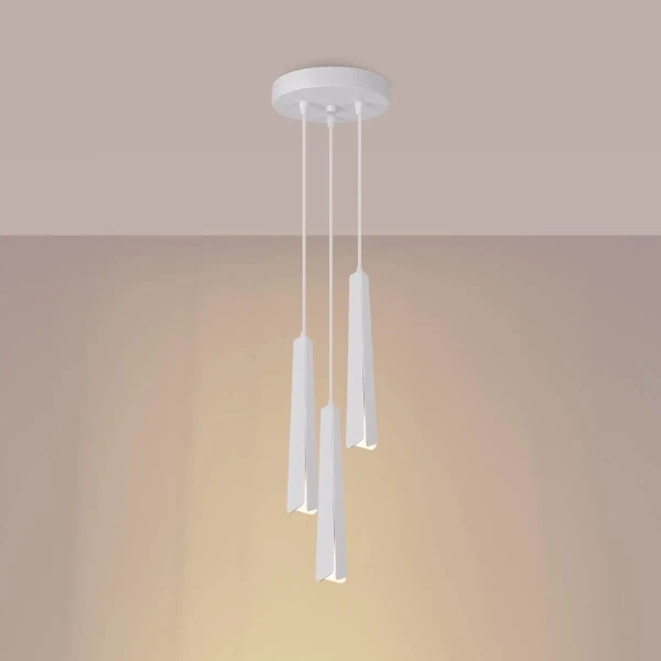 Kaskadowa lampa wisząca Prysm SL.1398 Sollux sople zwis biała