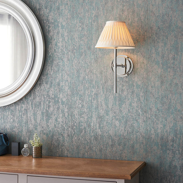 Salonowa lampa ścienna Rennes & Chatsworth 103357 z abażurem nikiel