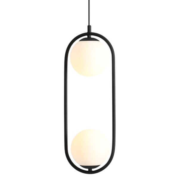 Lampa wisząca loft RIVA 1086H1 metalowy pierścień kule do kuchni białe