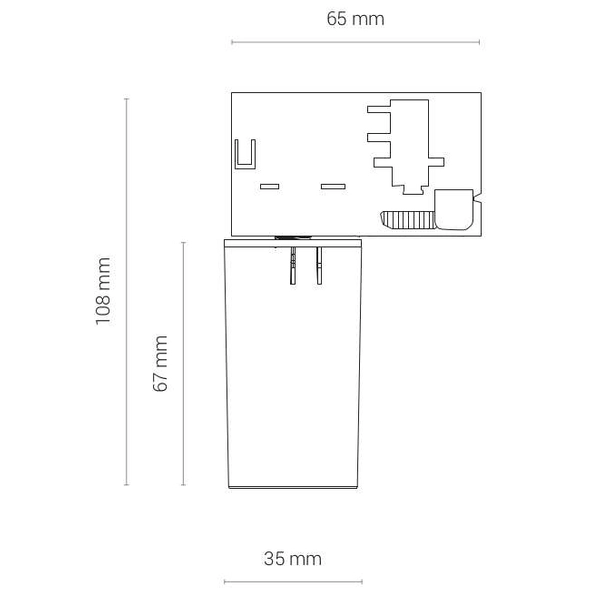 Adapter zasilający lampę wiszącą 8281 Nowodvorski do szynoprzewodu 3-fazowego czarny