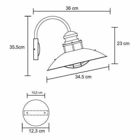Zewnętrzny kinkiet ścienny Retro ABR-KRIZ-E27-B Abruzzo na taras czarny