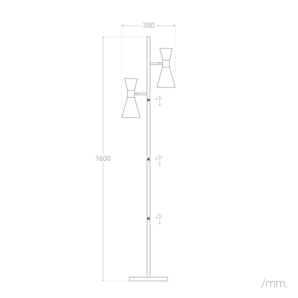 Podłogowa lampa z regulacją Salvatore ABR-LPS2XE27 Abruzzo czarny złoty