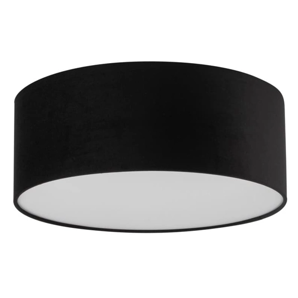 Okrągły plafon do salonu Soft 40648 Sigma welurowy klosz czarny