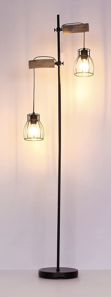 Stojąca lampa podłogowa Mina 15326-2SN drewniana czarna