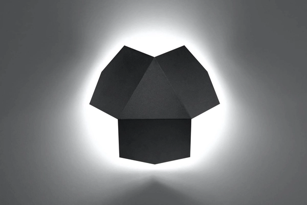 Kinkiet LAMPA ścienna SL.0425 metalowa OPRAWA geometryczna czarna