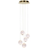 Wisząca LAMPA kaskada ROSARIO PND-12220121-5A-GD Italux szklana OPRAWA zwis LED 21W 3000K glamour przezroczysty