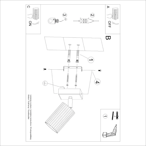 Kinkiet ścienny z regulacją KARBON SL.1635 tubka ryflowana terakota