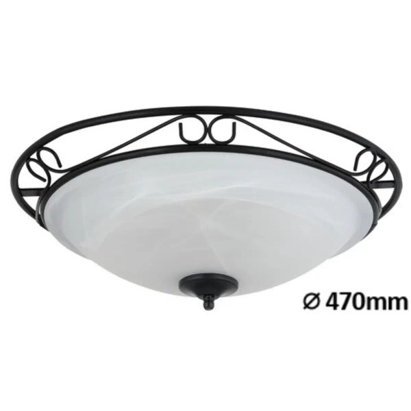 Sufitowa lampa szklana Athen 3723 do salonu czarny biały