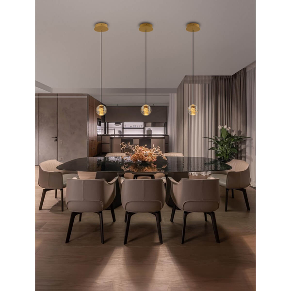Lampa wisząca nad wyspę CUYO LE44210 LED 4W 3000K bańka złota przezroczysta