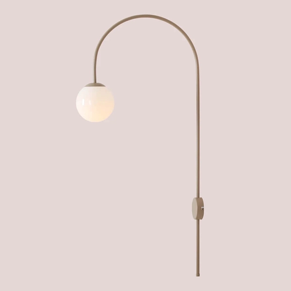 Lampa ścienna sypialniana Una 1116C17 kulisty metal szkło beżowy