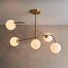 Wielopunktowa lampa sufitowa Otto 75939 kulista mosiądz przezroczysty
