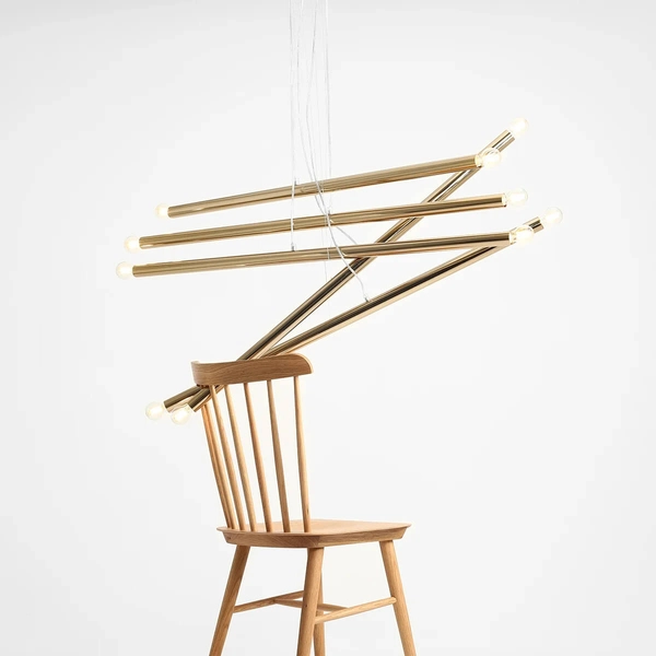 Lampa wisząca TUBO 1072M30 Aldex loftowa kaskada metalowe tuby złote