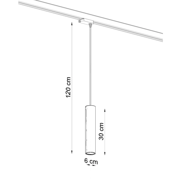 Lampa 3-fazowa wisząca LAGOS MYL.00003 rurka z żarówką czarny