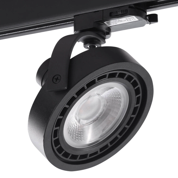 Czarna lampa do 3-fazowego systemu szynowego Jerry metalowa