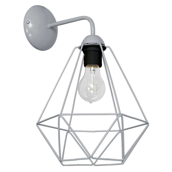 Kinkiet LAMPA ścienna BASKET 7207 Milagro metalowa OPRAWA druciana klatka loft szara