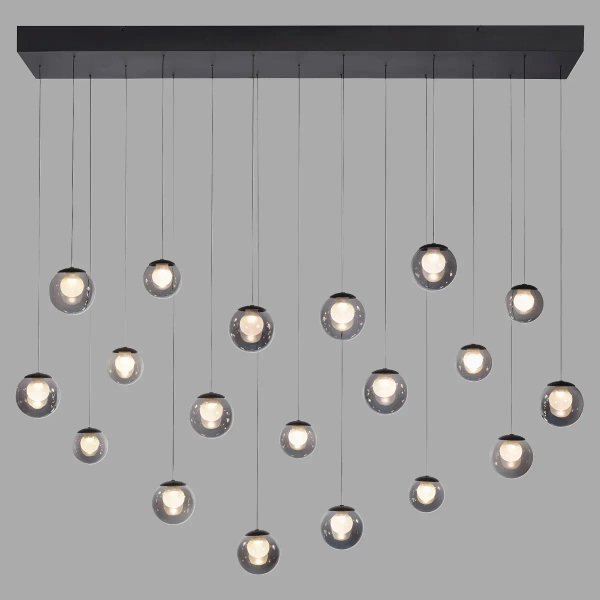 Molekułowa lampa wisząca E-POPUP czarna szara 2589-15 19x3W 2200-5000K