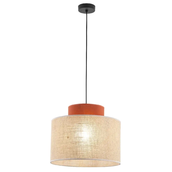 Żyrandol naturalny wiszący Duo 3139 tuba z juty beżowy brązowy