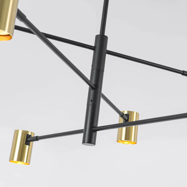 Złoty żyrandol lampa SNOW LP-731/6P GD Light Prestige salonowy metal tuba sticks