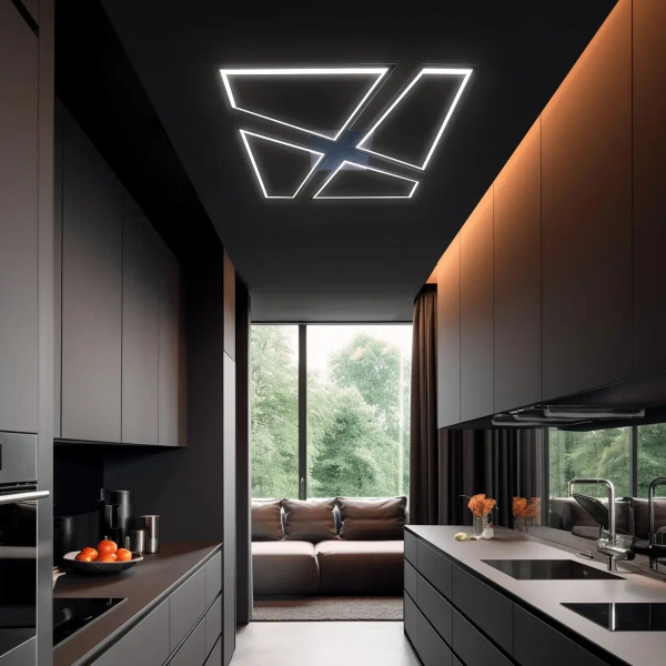 Geometryczny plafon Nivra LP-0811/1C BK LED 45W 3000-6000K czarny