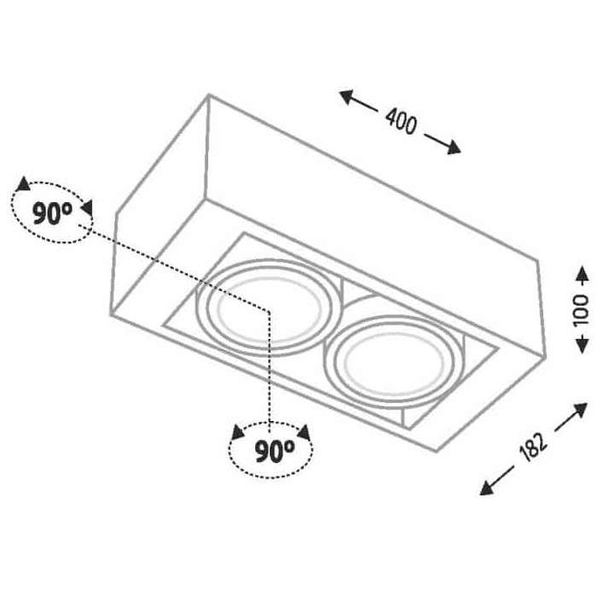 Plafon LAMPA sufitowa UTO 1144 Shilo natynkowa OPRAWA metalowa prostokątna czarna