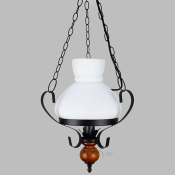 Rustykalna LAMPA wisząca PETRONEL 7076 Rabalux stylizowany zwis OPRAWA  drewno orzech biała rustic