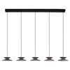 Lampa wisząca na belce GUANAY LE44744 LED 24W 3000K stożki czarna złota