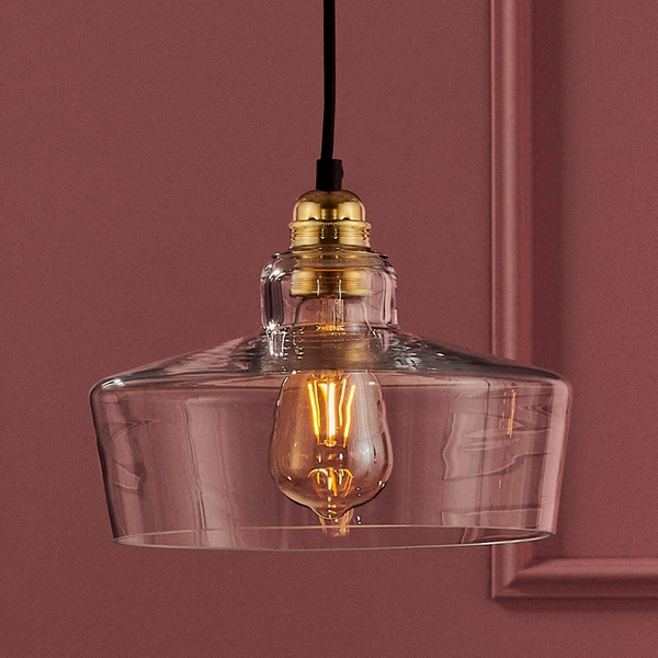 Wisząca LAMPA skandynawska LONGIS 10873105 Kaspa loftowa OPRAWA szklany ZWIS okrągły złoty przezroczysty czarny
