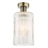 Salonowa lampa sufitowa tuba Emerson EME4875-E01 mosiądz przezroczysty