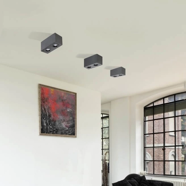 Prostokątna lampa nasufitowa Brant AZ2879 IP44 downlight czarna