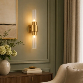 Ścienna lampa góra-dół GLOW NOW-10884W złota 2xG9 do jadalni