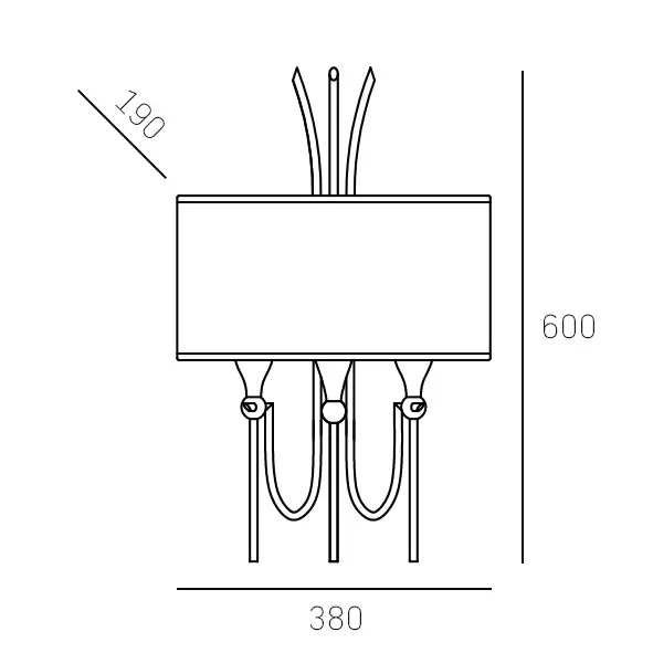 Designerska lampa ścienna Las Vegas abażurowa nikiel biała