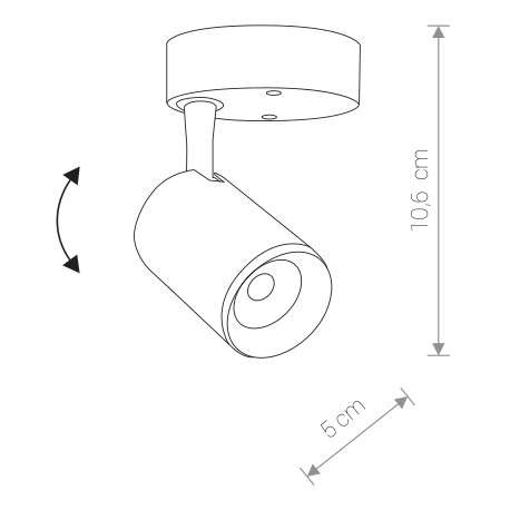 Reflektorowa LAMPA sufitowa IRIS LED 7W 3000K 8994 Nowodvorski regulowana OPRAWA metalowa tuba czarna