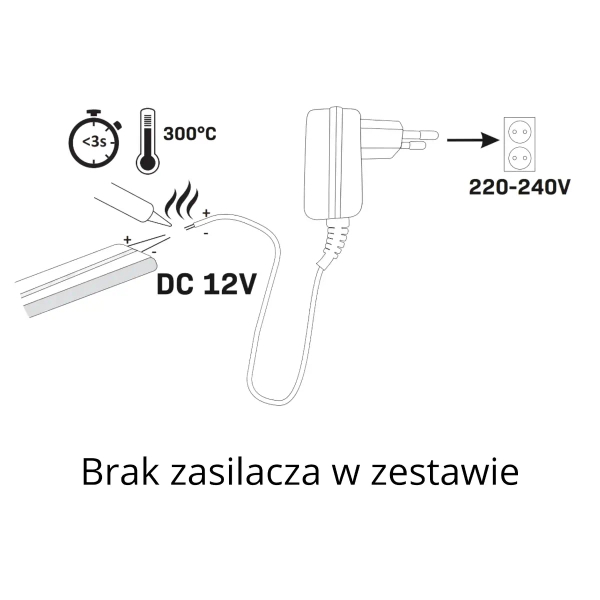 Neonowa taśma LED 17W 315007 Polux 2 metry 100lm różowy pasek