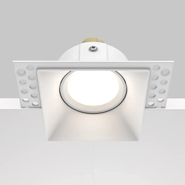 Minimalistyczna lampa wpuszczana Dot DL042-01-SQ-W kwadratowa biała