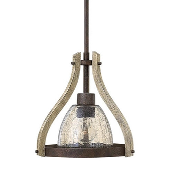 Rustykalna lampa wisząca Middlefield HK-MIDDLEFIELDP1 drewniana rdzawa