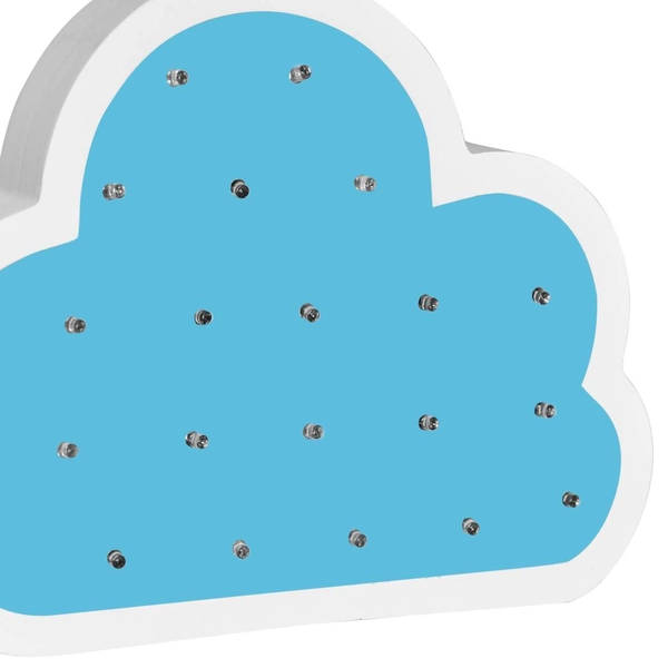 Kinkiet LAMPA ścienna CHMURKA 310675 Polux drewniana OPRAWA chmurka LED 3300K dekoracyjna do pokoju dziecięcego niebieska biała