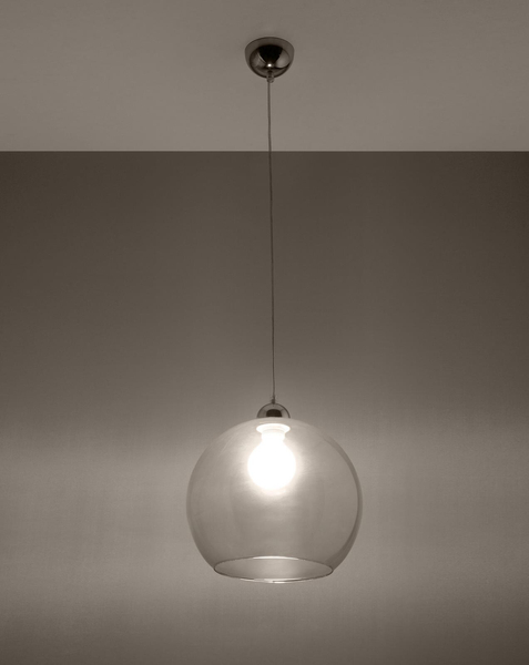 LAMPA wisząca SL.0248 szklana OPRAWA zwis kula przezroczysta