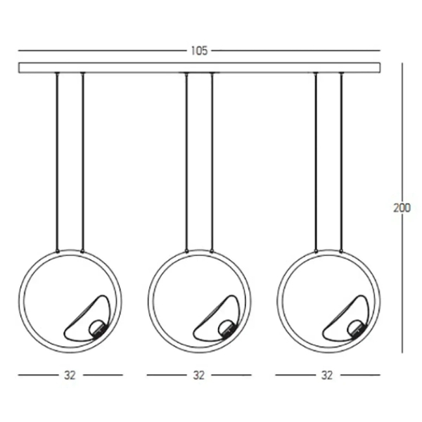 Pierścieniowa lampa wisząca 23029 LED 21W 3000K koła do salonu złoty