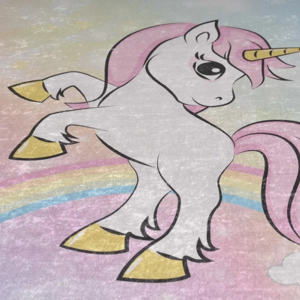 Dywan prostokatny Jednorożec 322807 do pokoju dziecięcego różowy