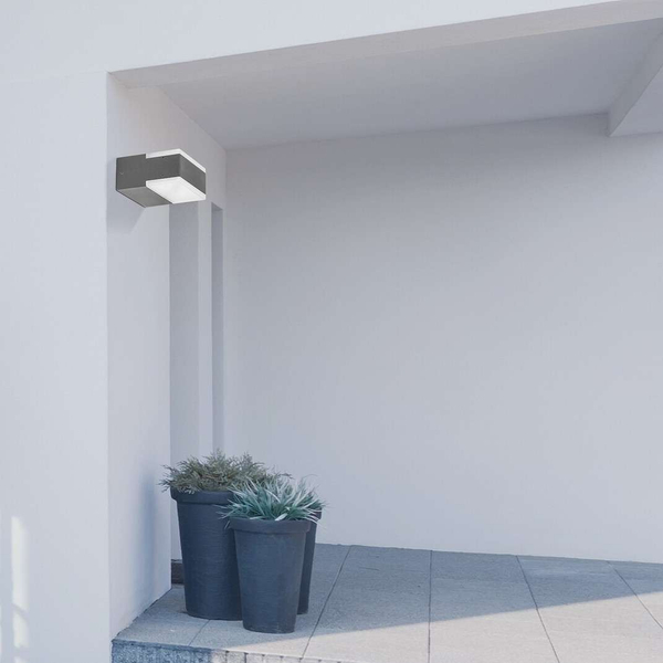 Zewnętrzna LAMPA ścienna BONA 8060 Rabalux prostokątna OPRAWA elewacyjna LED 9W 4000K kinkiet IP54 grafitowy