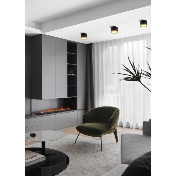 Do salonu lampa sufitowa Lumet CGLUMETBK tuba okrągły czarny złoty