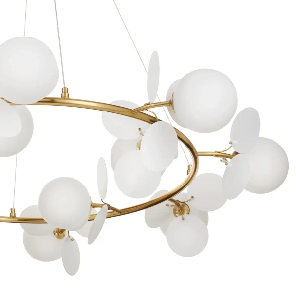 Żyrandol glamour CHIC ST-DL-2969 pierścień do salonu biały złoty