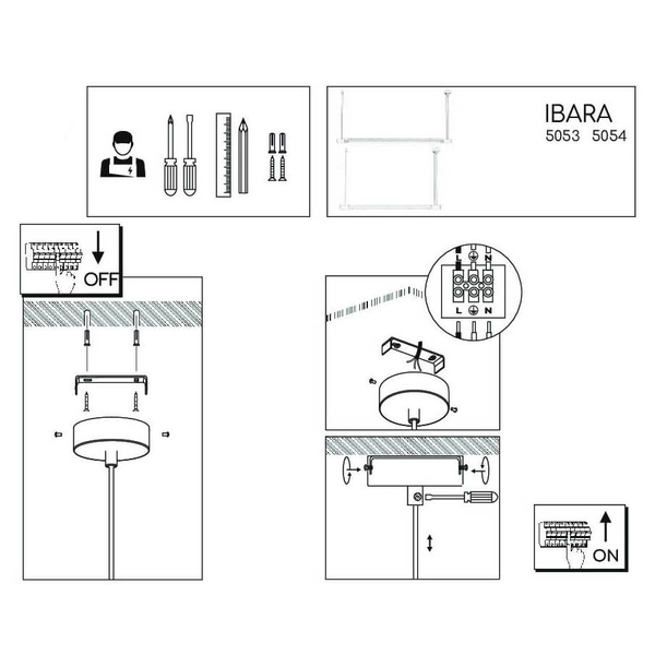 Ruchoma lampa wisząca Ibara 5054 Shilo nowoczesna metalowa czarny
