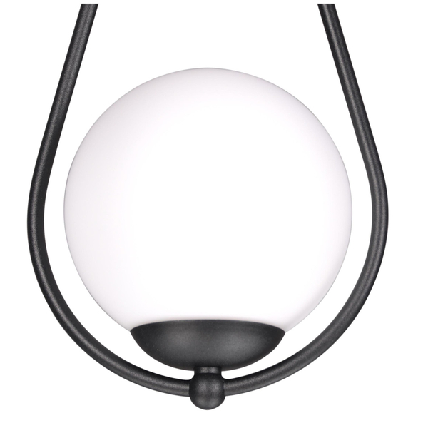 Łezka LAMPA wisząca K-4772 Kaja szklana OPRAWA kule ball na listwie ZWIS modernistyczny czarny biały