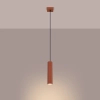 Podłużna lampa wisząca KARBON SL.1630 tuba ryflowana terakota